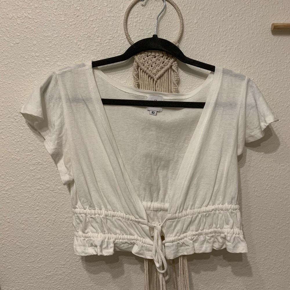 Princess Polly White Tie Front Top
